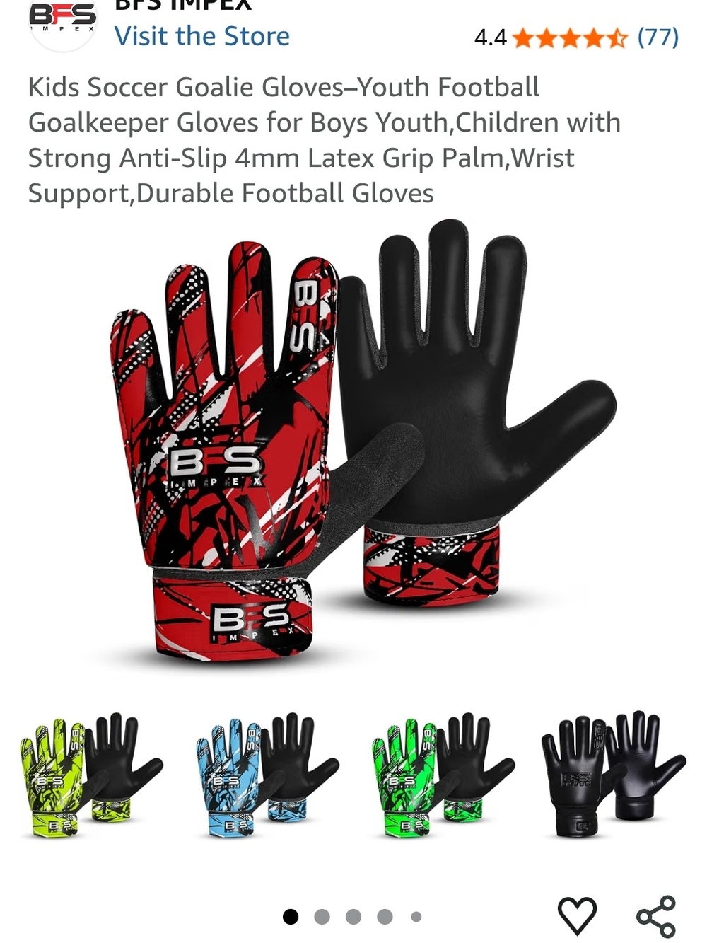 Kids Soccer Goalie Gloves – Red Youth Goalkeeper Gloves